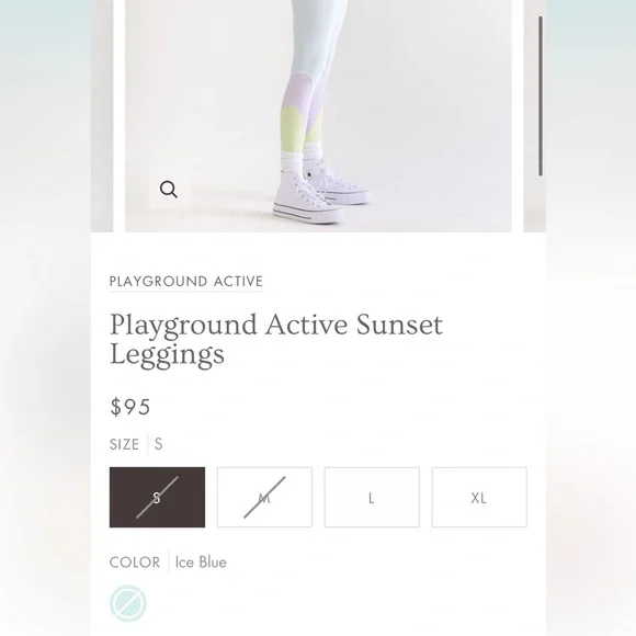 NWOT Playground Active Sunset Leggings in Ice Blue - Picture 4 of 9